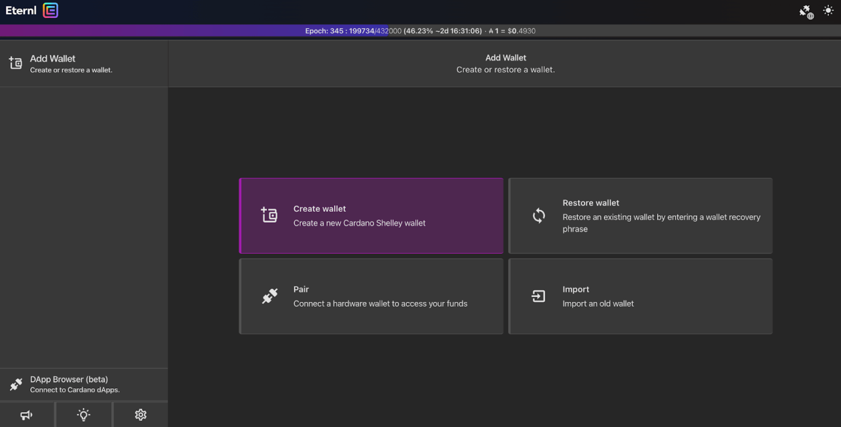 Eternl Wallet Setup